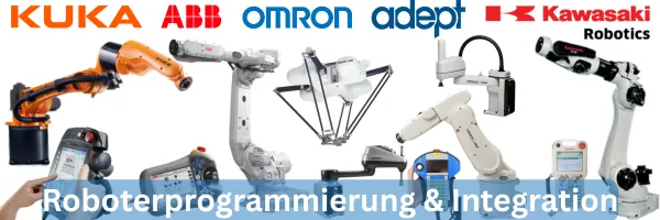 Roboterprogrammierung und Integration für KUKA, ABB, Kawasaki, Omron, Stäubli